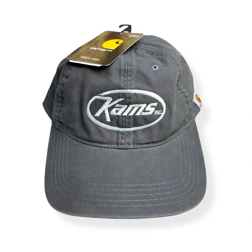 NEW Carhartt Men's Cotton Canvas Hat Adjustable Baseball Cap Gray *Company Logo